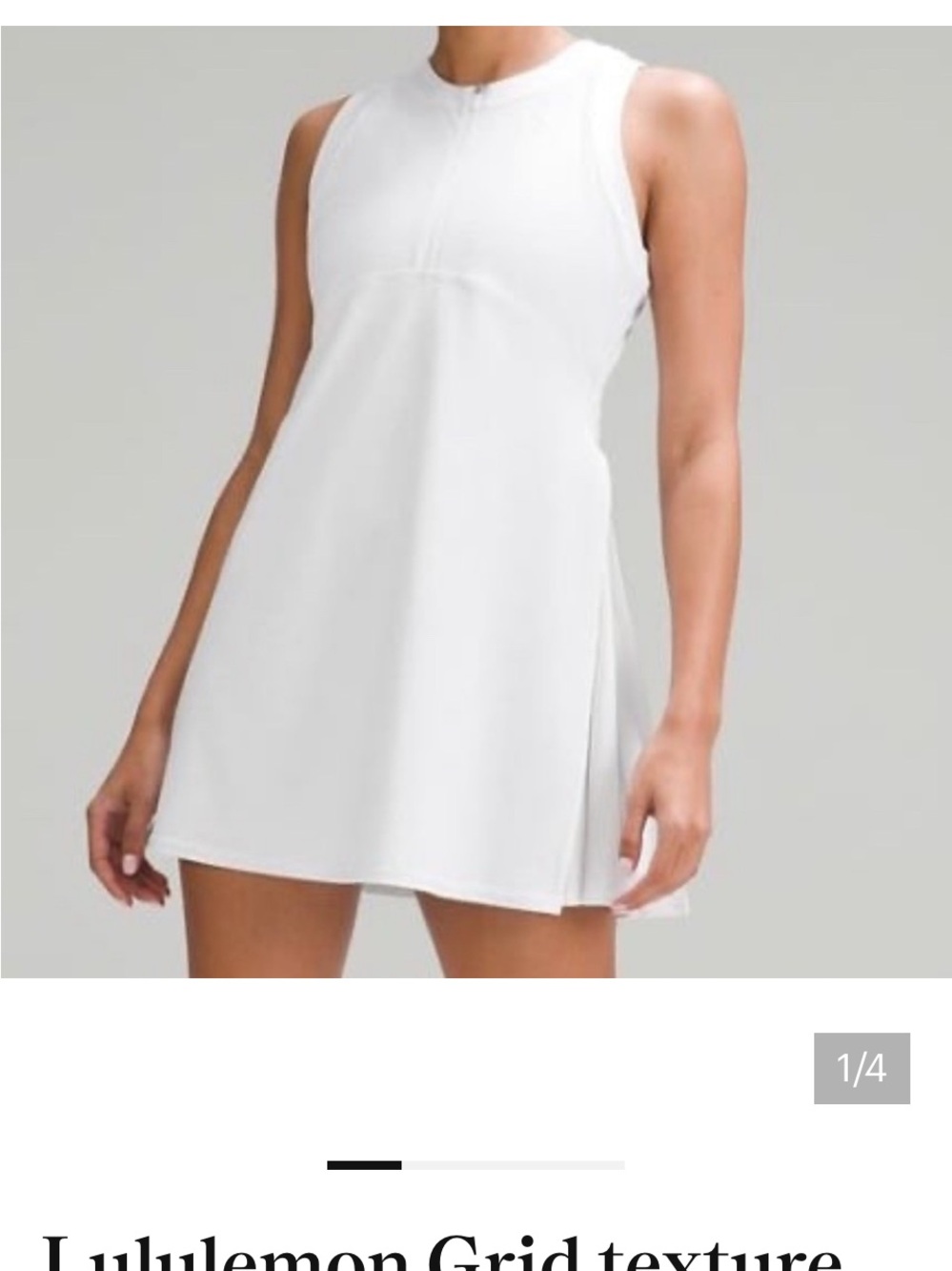 Lululemon grid textured white tennis dress . Size 10